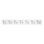 White Boxer Cute Cartoon Dog Satijnen Lint (Voorkant)