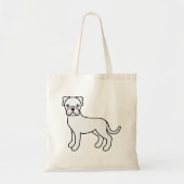 White Boxer Cute Cartoon Dog Tote Bag (Voorkant)