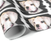 White Boxer dog cadeau pakpapier (Rol Hoek)