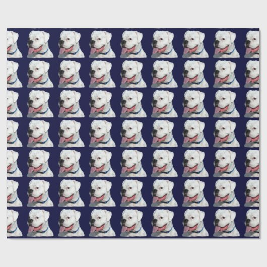 White Boxer dog Cadeaupapier (Vlak)