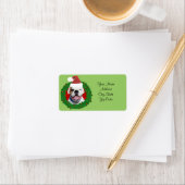 White Boxer Dog Christmas-adresetiketten Etiket (Insitu)