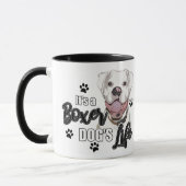 White boxer Dog Coffee Cut Mok (Links)
