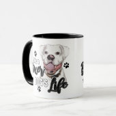 White boxer Dog Coffee Cut Mok (Voorkant links)