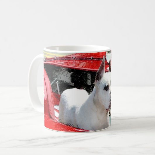 White boxer Dog in Maserati mok (Voorkant links)