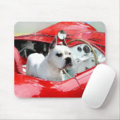 White Boxer Dog in Maserati mousepad Muismat (Met muis)