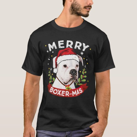White Boxer Dog kerstjongens Meisjes Kinder T-shirt (Voorkant)