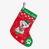 White Boxer Dog-kerstkussen - Boxer Dog Kleine Kerstsok (Voorkant (Hangend))