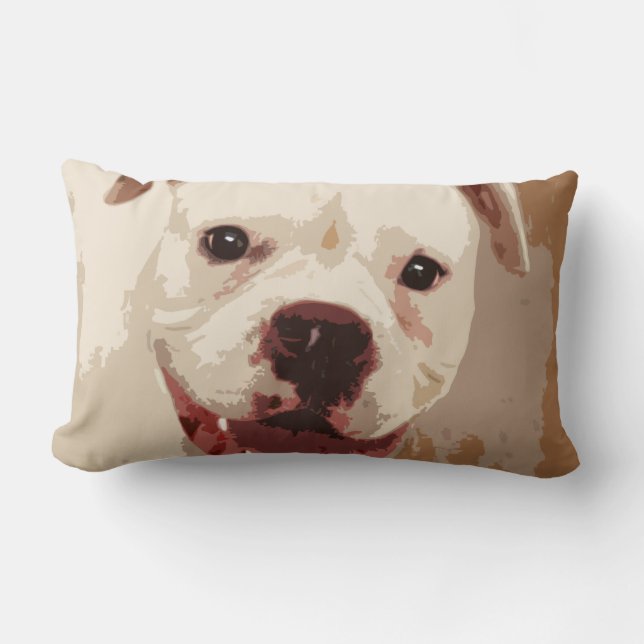 White Boxer Dog Kussen (Voorkant)
