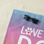  White Boxer Dog Love is een Dog Strandlaken (In situ)