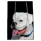 White Boxer dog Medium Cadeauzakje (Achterkant)