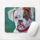 White Boxer Dog Mousepad Muismat (Met muis)