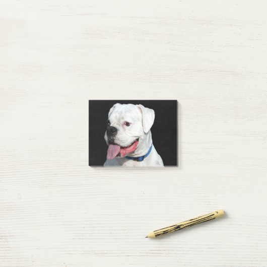 White Boxer dog Post-it® Notes (Op bureau)