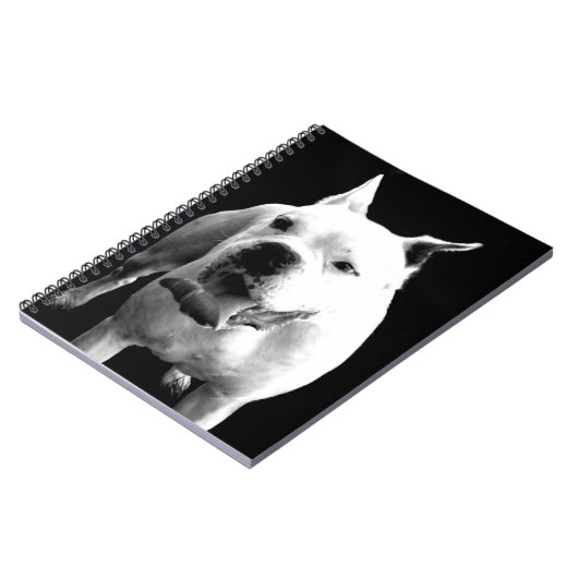 White Boxer dog spiral notebook Notitieboek (Linkerzijde)
