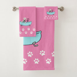 White Boxer Dog Thormed Bathroom Decor Bad Handdoek