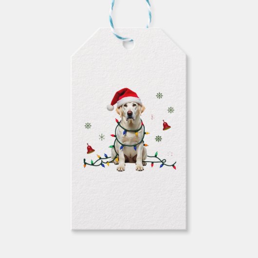 White Boxer Dog Ugly Christmas Sweater Funny Xmas  Cadeaulabel (Voorkant)