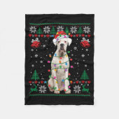 White Boxer Dog Ugly Christmas Sweater Funny Xmas  Fleece Deken (Voorkant)