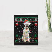 White Boxer Dog Ugly Christmas Sweater Funny Xmas  Kaart (Voorkant)
