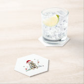 White Boxer Dog Ugly Christmas Sweater Funny Xmas Kartonnen Onderzetters (Insitu)