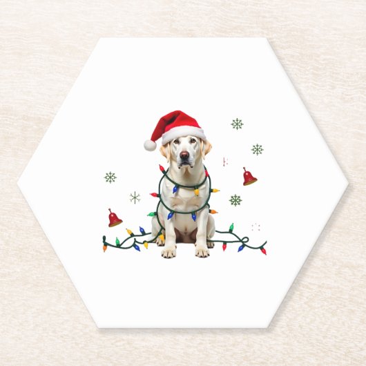 White Boxer Dog Ugly Christmas Sweater Funny Xmas Kartonnen Onderzetters (Voorkant)