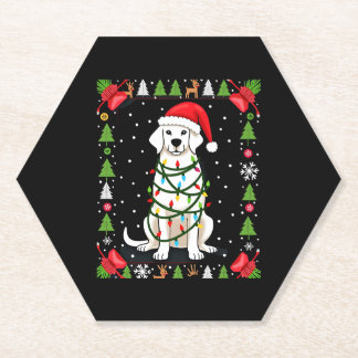 White Boxer Dog Ugly Christmas Sweater Funny Xmas Kartonnen Onderzetters