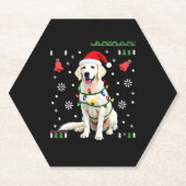 White Boxer Dog Ugly Christmas Sweater Funny Xmas  Kartonnen Onderzetters (Voorkant)