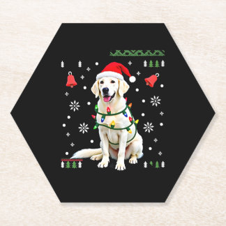 White Boxer Dog Ugly Christmas Sweater Funny Xmas Kartonnen Onderzetters