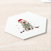 White Boxer Dog Ugly Christmas Sweater Funny Xmas  Kartonnen Onderzetters (Schuin)