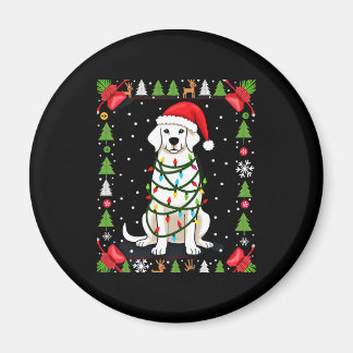 White Boxer Dog Ugly Christmas Sweater Funny Xmas Magneet