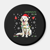White Boxer Dog Ugly Christmas Sweater Funny Xmas  Magneet (Voorkant)