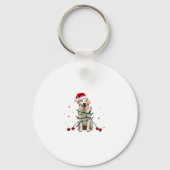 White Boxer Dog Ugly Christmas Sweater Funny Xmas  Sleutelhanger (Voorkant)