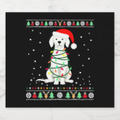 White Boxer Dog Ugly Christmas Sweater Funny Xmas  Sparkling Wijnetiket (Enkel label)