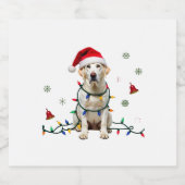 White Boxer Dog Ugly Christmas Sweater Funny Xmas Sparkling Wijnetiket (Enkel label)