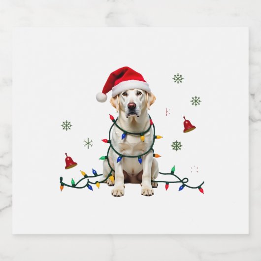 White Boxer Dog Ugly Christmas Sweater Funny Xmas Sparkling Wijnetiket (Enkel label)