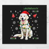 White Boxer Dog Ugly Christmas Sweater Funny Xmas  Sparkling Wijnetiket (Enkel label)