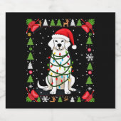 White Boxer Dog Ugly Christmas Sweater Funny Xmas  Sparkling Wijnetiket (Enkel label)