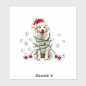 White Boxer Dog Ugly Christmas Sweater Funny Xmas  Sticker (Vel)