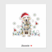 White Boxer Dog Ugly Christmas Sweater Funny Xmas  Sticker (Vel)
