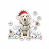 White Boxer Dog Ugly Christmas Sweater Funny Xmas  Sticker (Voorkant)