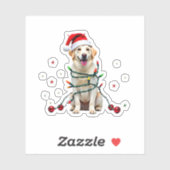 White Boxer Dog Ugly Christmas Sweater Funny Xmas  Sticker (Vel)