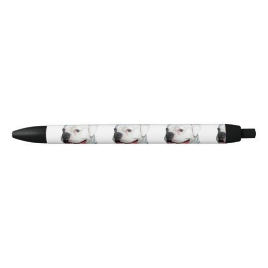 White Boxer dog Zwarte Inkt Pen (Voorkant)