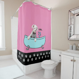 White boxer Dogs - Shower Curtain Douchegordijn