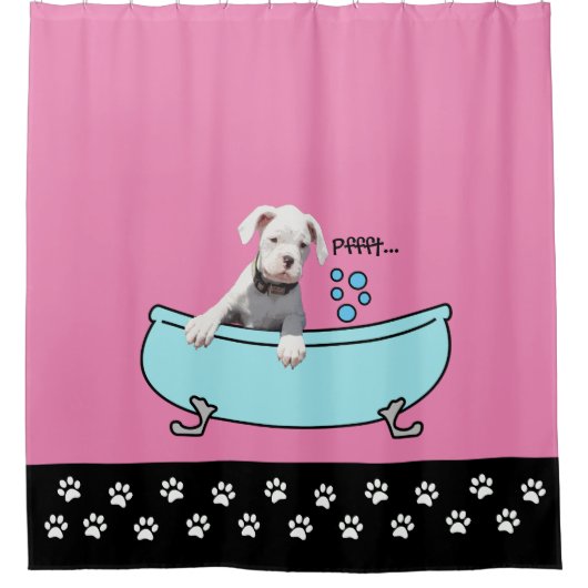 White boxer Dogs - Shower Curtain Douchegordijn (Voorkant)