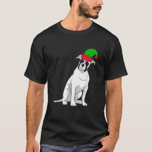 White Boxer Elf Hondenliefhebber Vrolijk Kerstfees T-shirt