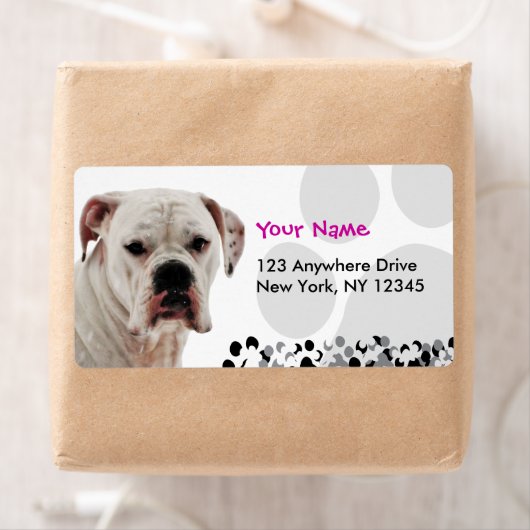 White Boxer Foto Etiket (Insitu)