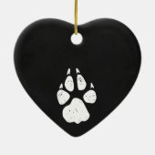 White Boxer Heart Chalkboard Ornament (Achterkant)