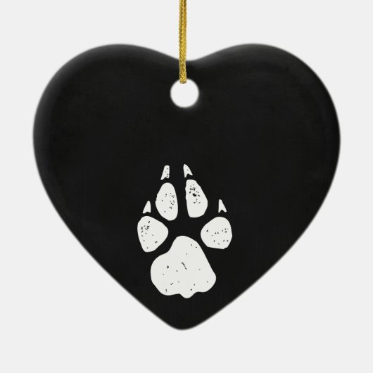 White Boxer Heart Chalkboard Ornament (Achterkant)