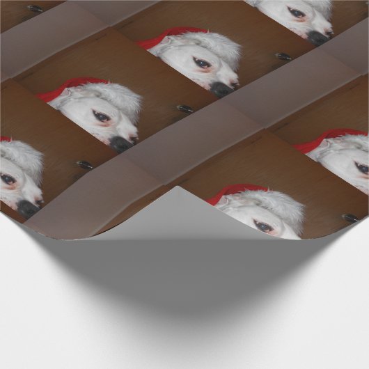 White boxer kerst cadeaupapier (Hoek)