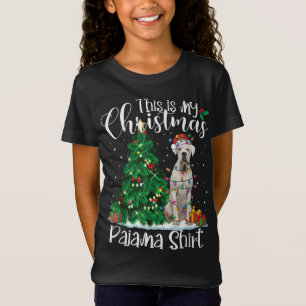 White Boxer-kerstlampjes Funny Pajama Dog Love T-shirt