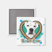 White boxer Love Stylied Magneet (Voorkant / Achterkant)
