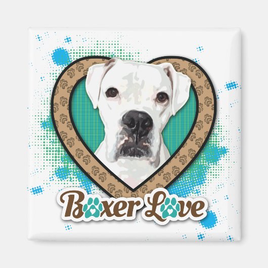 White boxer Love Stylied Magneet (Voorkant)